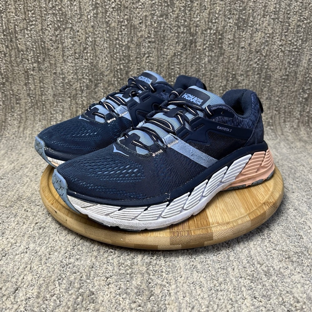 Hoka One One Gaviota 2 Women Size 7 1099630 Navy Blue Running Shoes Lace Up Used